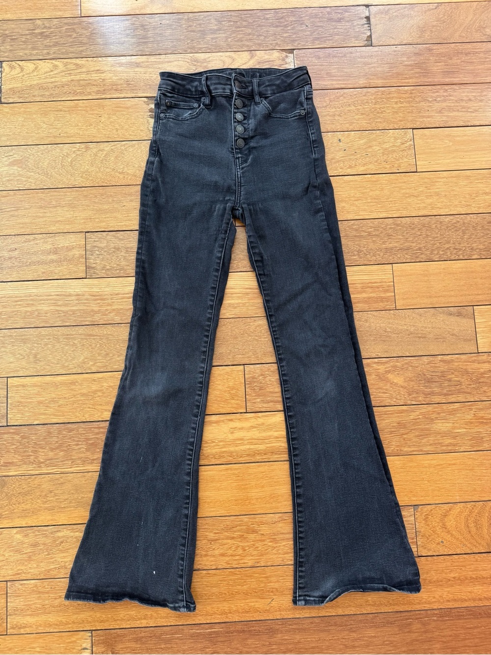 American Eagle Outfitters High-Rise Black Flare Jeans